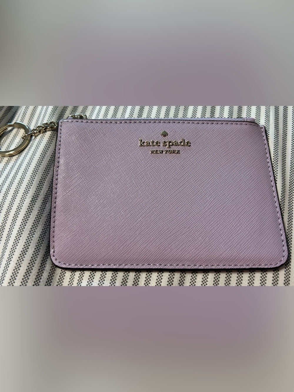 kate spade Lavender Saffiano Zip Card Holder